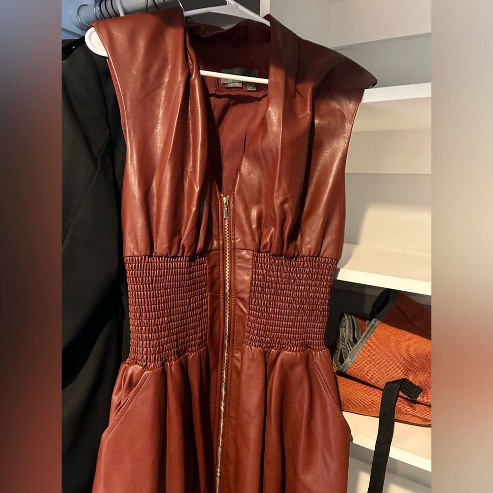 Anthropologie leather dress